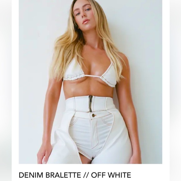 JEAN Machine Laina Rauma NWT szL bra Bralette triangle cropped  lainarauma denim - Picture 1 of 16